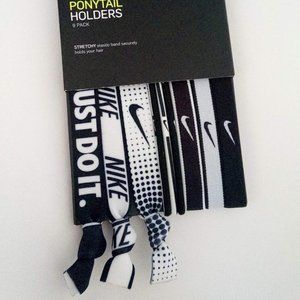 Nike Ponytail Holders Black White Mixed 9 Pieces Hairbands Hair Ties Brand New
